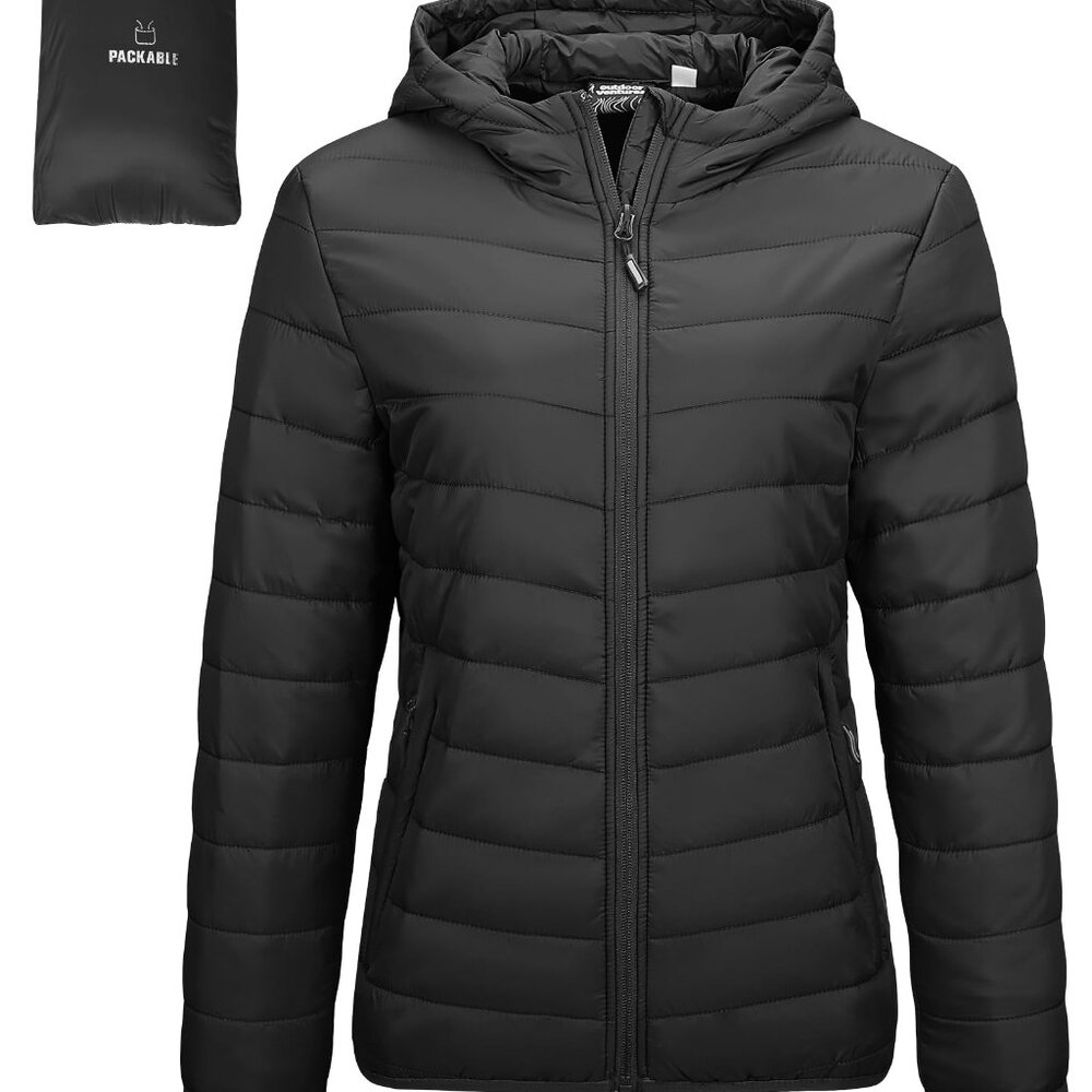 Packable Lightweight Quilted Puffer Jacket Hooded… - image 1